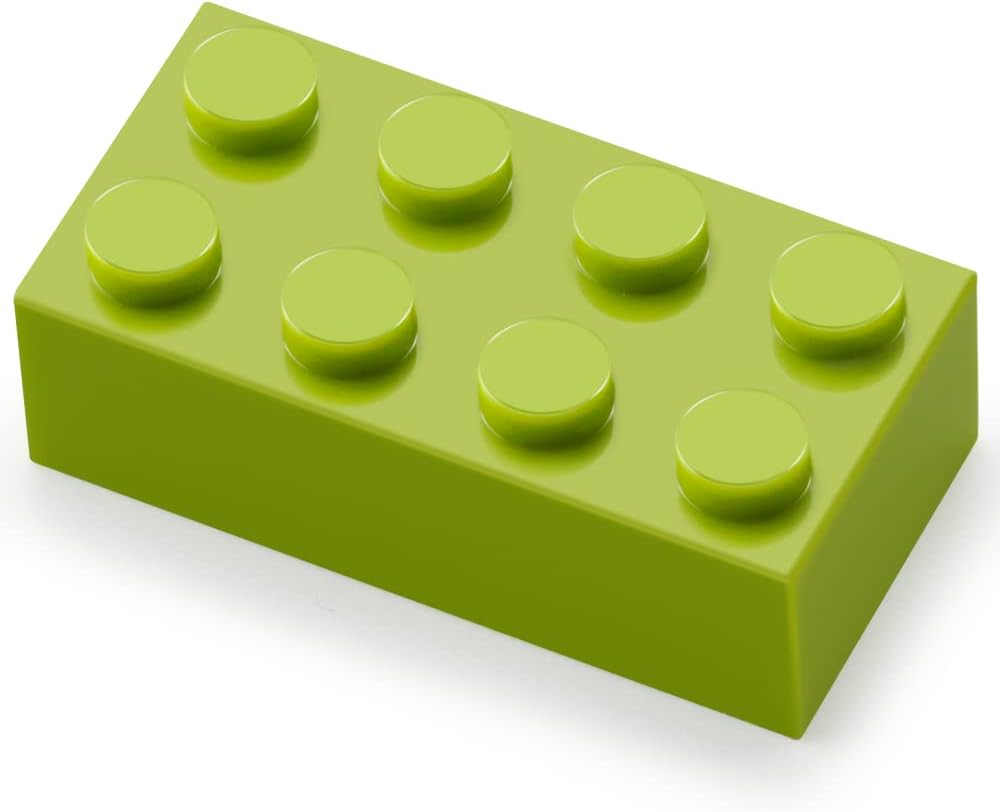 2x4 Bricks Lime 320 Pieces Yellowish Green Parts Classic Building kit Creative Play Set Blocks Toy Accessories Basic Compatible with 3001 Major Brands (Yellowish Green)