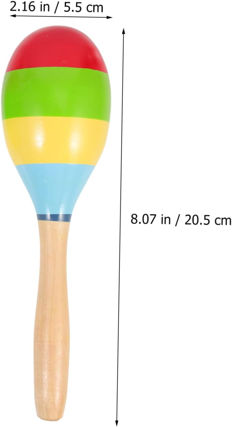 6 Pcs Maracas Baby Rattle Zirtek Adultos Kids Educational Toys Kid Listening Training Shaker Baby Necessities Maracas for Instrument Toy Wooden Sand Hammers Toys Musical Toy Wooden
