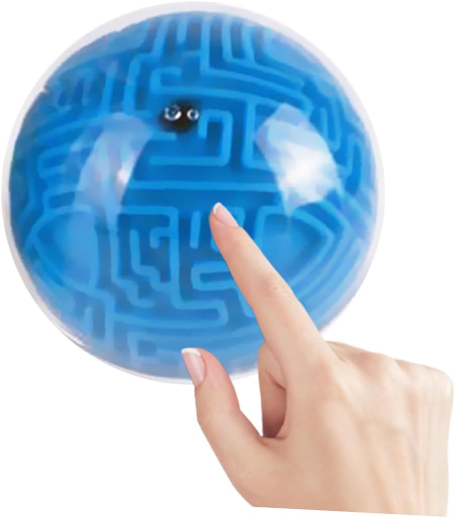 2pcs 3-d Puzzles 3D Intellect Kids Maze Brain Teasers Maze Ball Toy Maze Ball Game Maze Ball Puzzle Intelligence Ball Blue Toy Mini 3D Maze Intellect Maze Ball