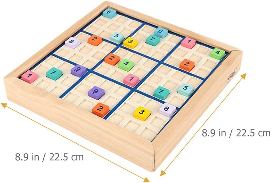 Wooden Sudoku Game Toy Tabletop Sudoku Chess Toy Child Leisure Playsets (As Shown)
