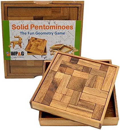 Solid Pentominoes - Wooden Brain Teaser Puzzle