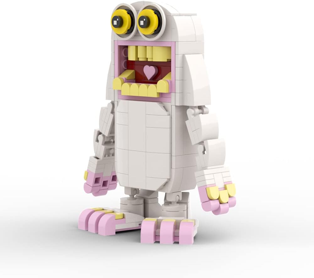 Wubbox Monster Friends Building Kit, White Mammott Singng Monster Action Figure Toy Model, Cute Music Game Festival Toy, Suitable for Boys and Girls Birthday Gifts, New 2023 (270 Pcs)