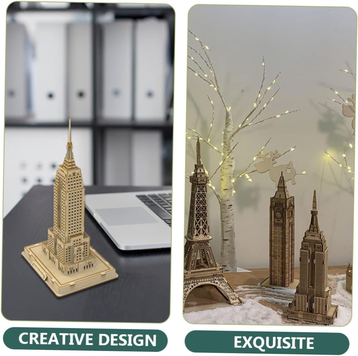 Wood Decor 1 Set Jigsaw Puzzle Kidcraft Playset Wooden Decor Wooden Puzzles 3D Puzzle for Educational 3D Wooden Puzzle 3D Wooden Puzzle Gift Aldult Basswood Eiffel Tower Decor