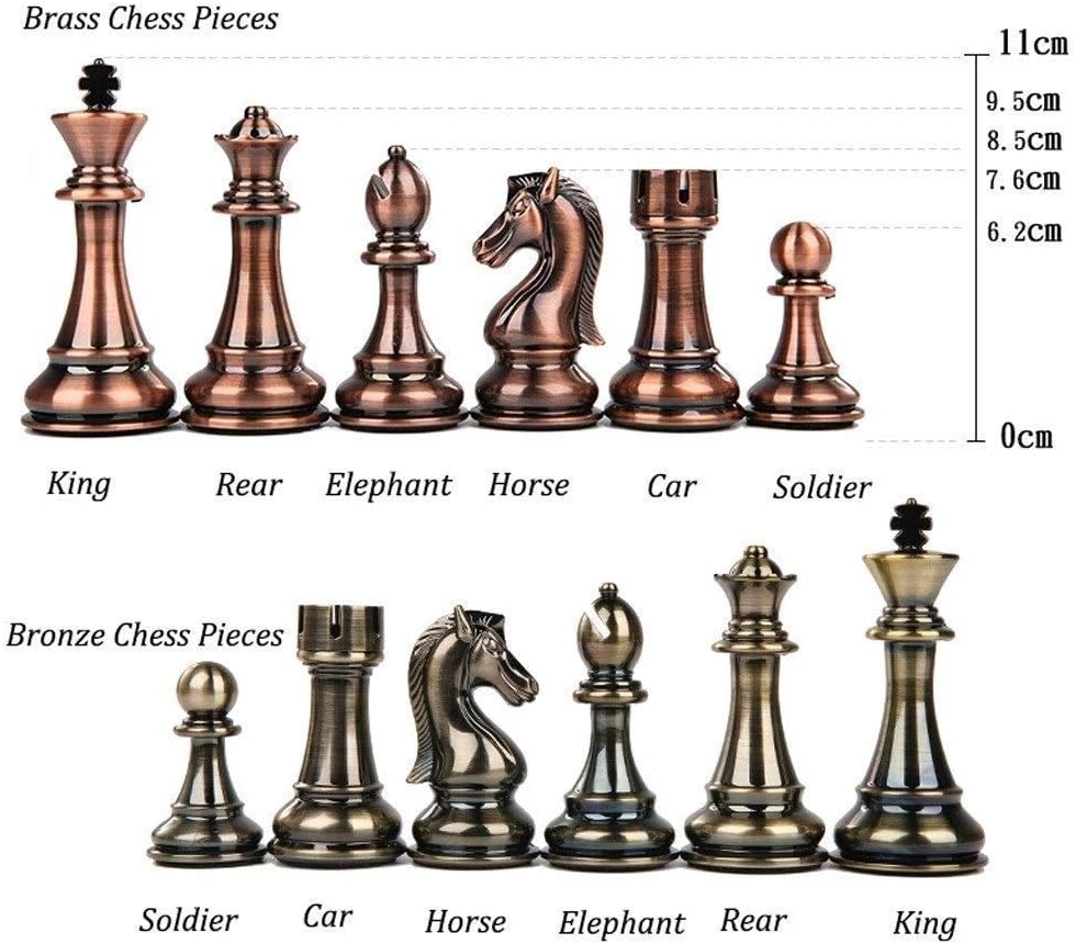 Chess Set Chessmetal Bronze and Brass Chess Pieces Solid Wooden Folding Chess Board High Grade Professional Chess Games Set
