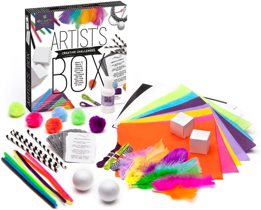 Artist's Box – Arts and Crafts STEAM Kit Includes 7 Creative Challenges