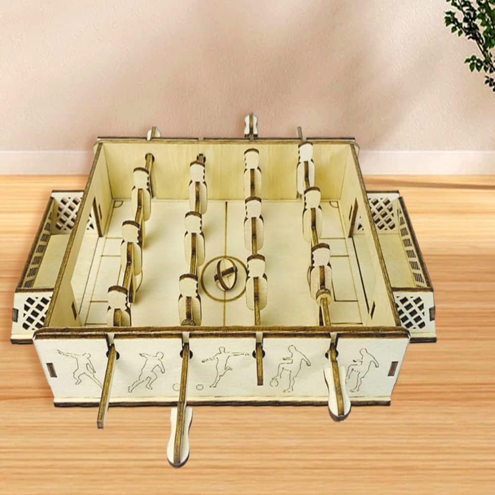 Wooden 3D Puzzle Pieces for Children's Early Education, Handmade DIY Double Table Football Platform Toys and Gifts
