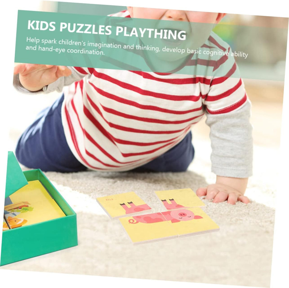 Enlightenment Cognitive Puzzle Chunky Puzzle Preschool Toys Flower Building Blocks Preschool Puzzles Kids Cognition Toys Counting Jigsaw Toy Early Educational Toys Puzzle Toy 1 Set