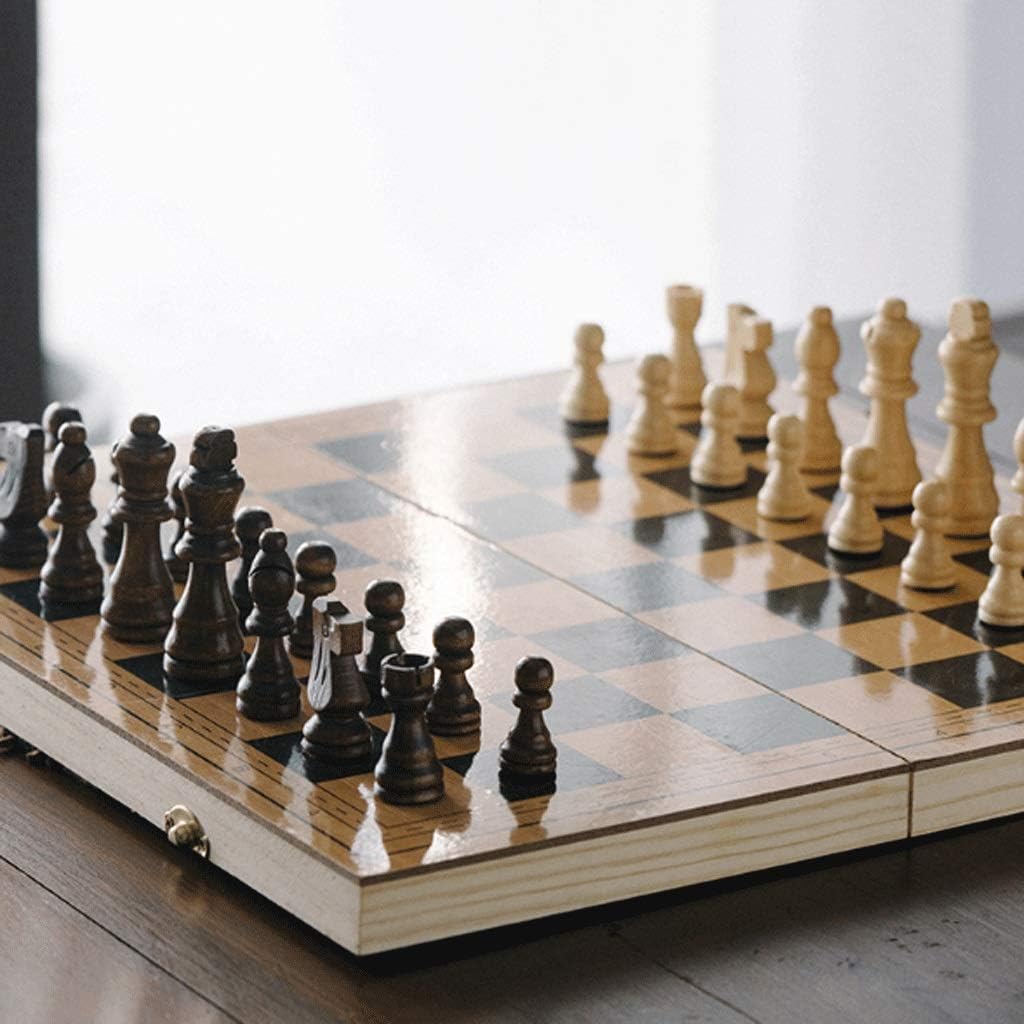 International Chess Magnetic Chess Portable Folding Board Solid Wood Chess Set for Elementary School Children's Game Dedicated Chess Gifts