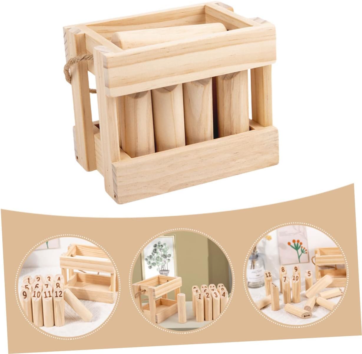 2 Sets Throwing Game Kids Outdoor Play Set for Outside Wood Parent Yard Throwing Game Yard Game Set Children Supply Pillar Toss Yard Game for and Family