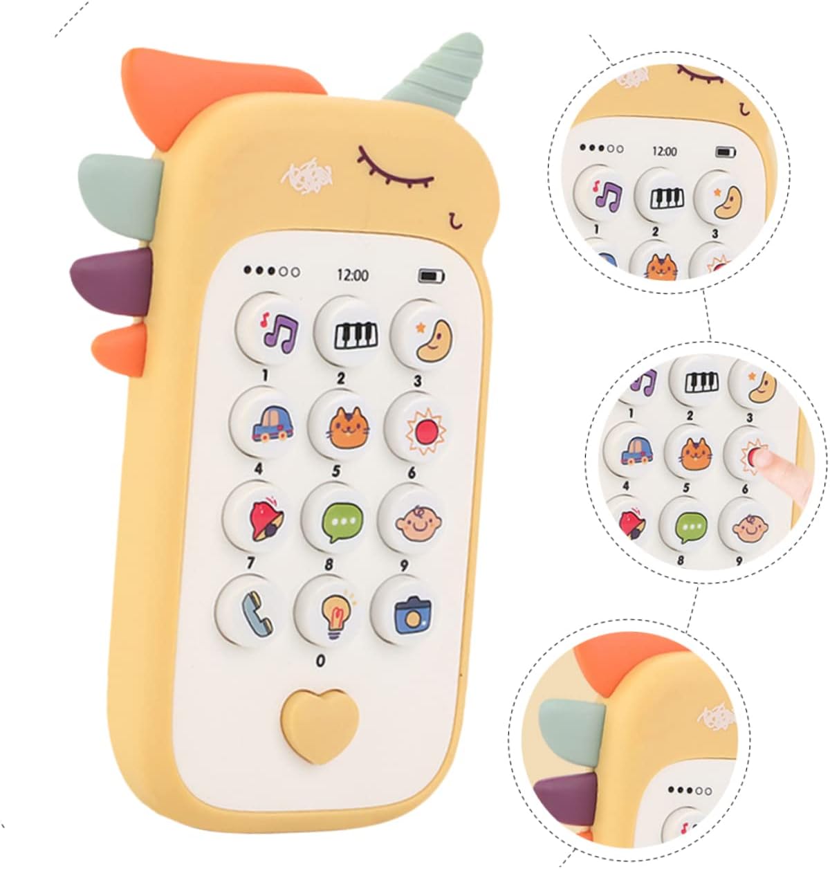 5pcs Children's Mobile Phone Baby Musical Toys Baby Toy Toddler Phone Early Learning Educational Toys Baby Pretend Phone Play Phone Interactive Toys Plastic Yellow Baby Phone Toy