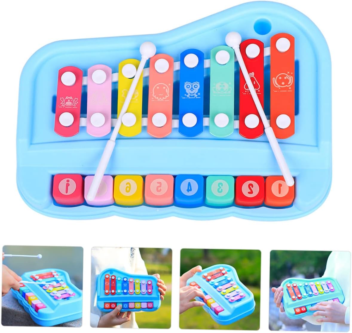 1 Set Octave Hand Percussion Kids Musical Instruments Toys for Kids Baby Music Toy Octave Piano Toy Early Education Toy Educational Music Toy Dedicated Hand Knock Child Blue Abs