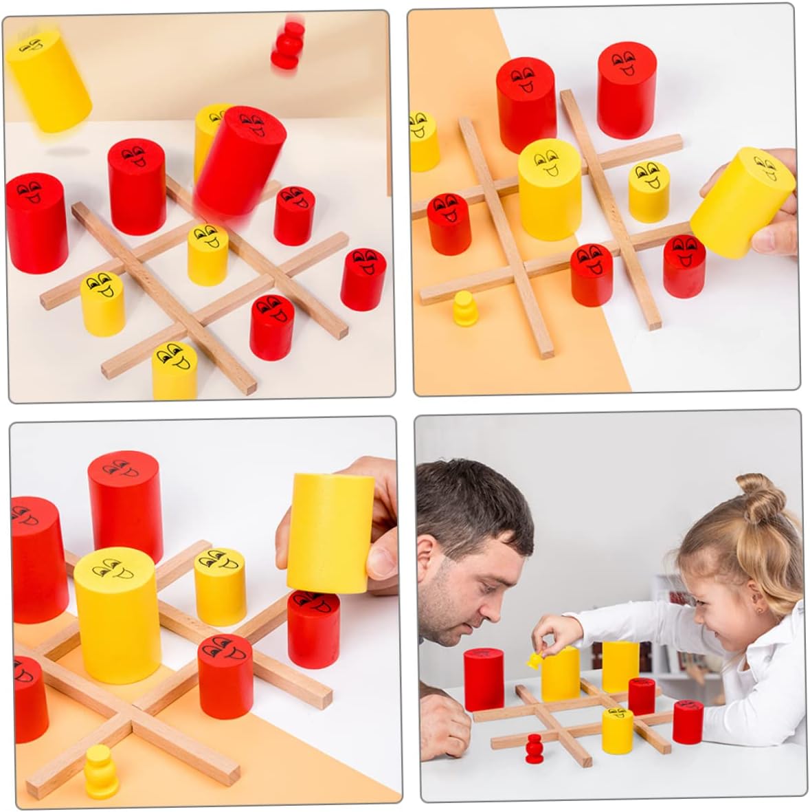 1 Set Wooden Toe Aduly Toys Wooden Toddler Toys Chess Board for Kids Wodoen Board Game Eating Connecting Chess Kids Chess Board Ferrule Conjoined Parent-Child Wood Toy