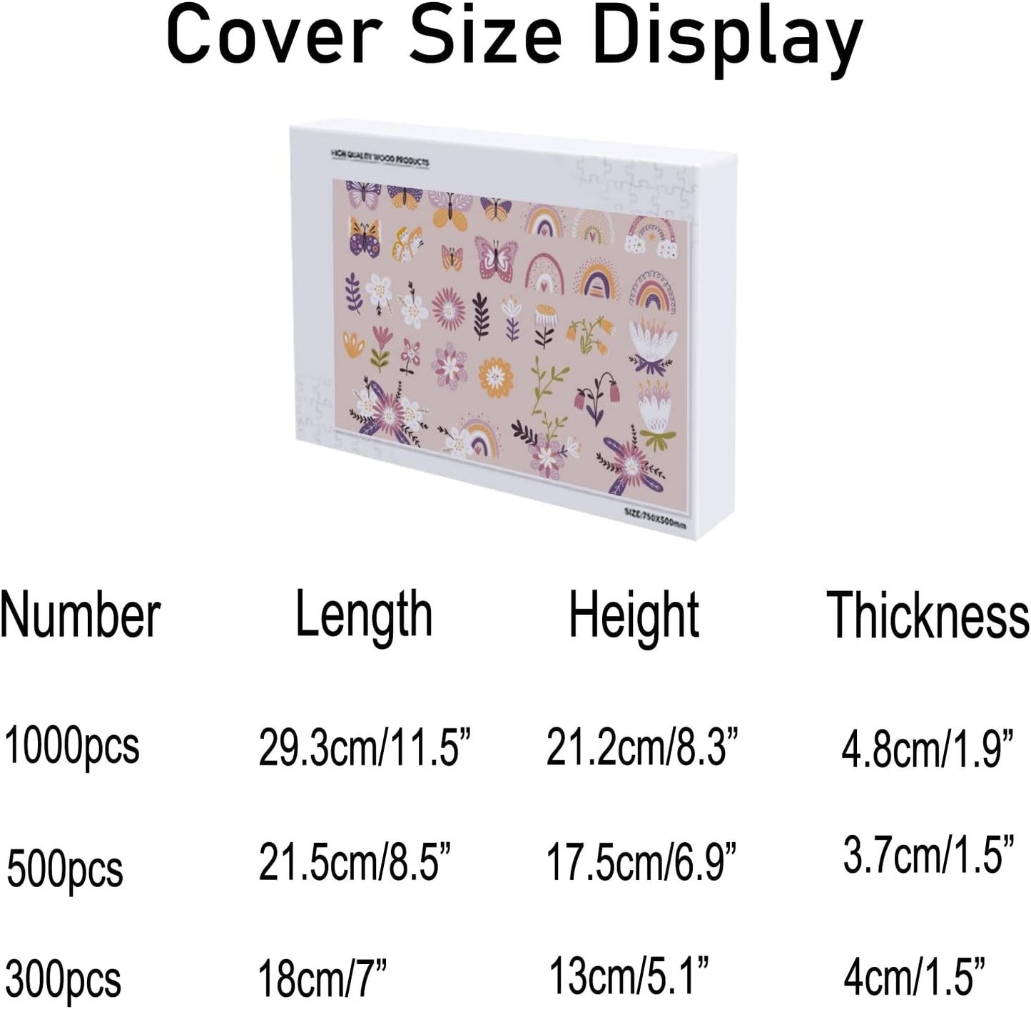 Jigsaw Puzzle 500 Piece Puzzle for Adults Butterflies Rainbows Flowers Floral Spring School Kids Teens Educational Intellectual Decompressing Funny Family Games 20.5X15 Inch