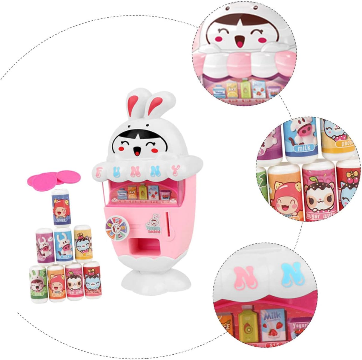 1 Set Vending Machine Toys Children's Toys Puzzle Toys Kids Educational Toys Abs Educational Plaything Vending Machine Plaything Simulation Coins Drinks Set Vending+Machines