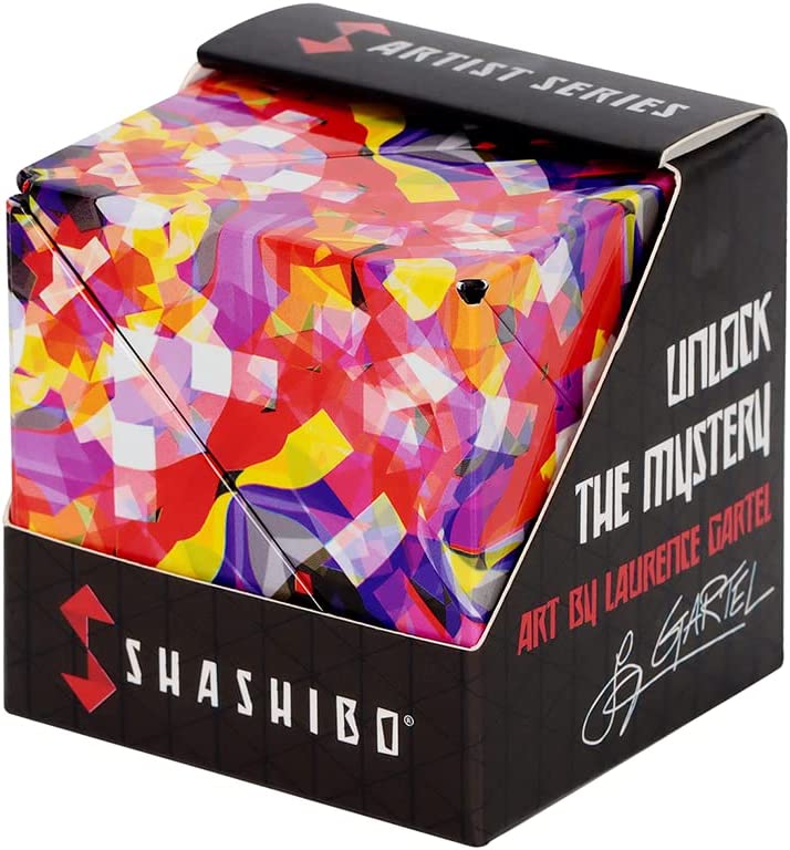 Shape Shifting Box - Award-Winning, Patented Fidget Cube w/ 36 Rare Earth Magnets - Transforms Into Over 70 Shapes, Download Fun in Motion Toys Mobile App (Artist Series - Confetti)