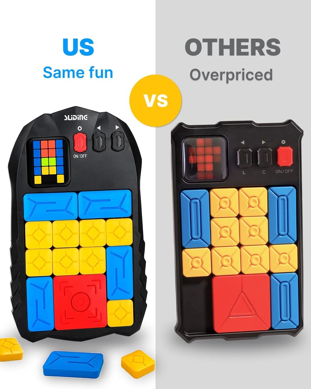 Klotski Puzzle Game - 500 Entertaining Fun & Mind Training IQ Puzzles - Unblock Super Slide Electronic Sliding Puzzle Brain Game Toy for Kids & Adults