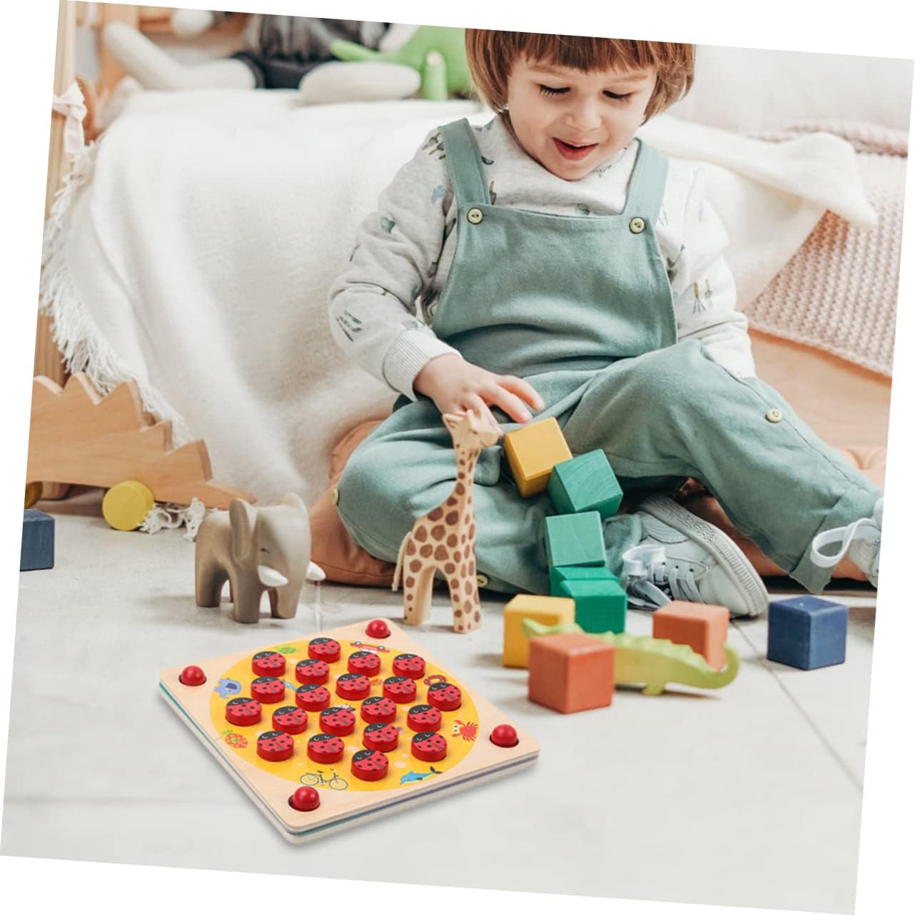 Generic 1 Set Memory Game Chess Toddler Playset Educational Toys for Toddlers Kids Educational Toys Developmental Toys Block Toys Chess Memory Game Children Toy Baby Puzzle Board Game Wood