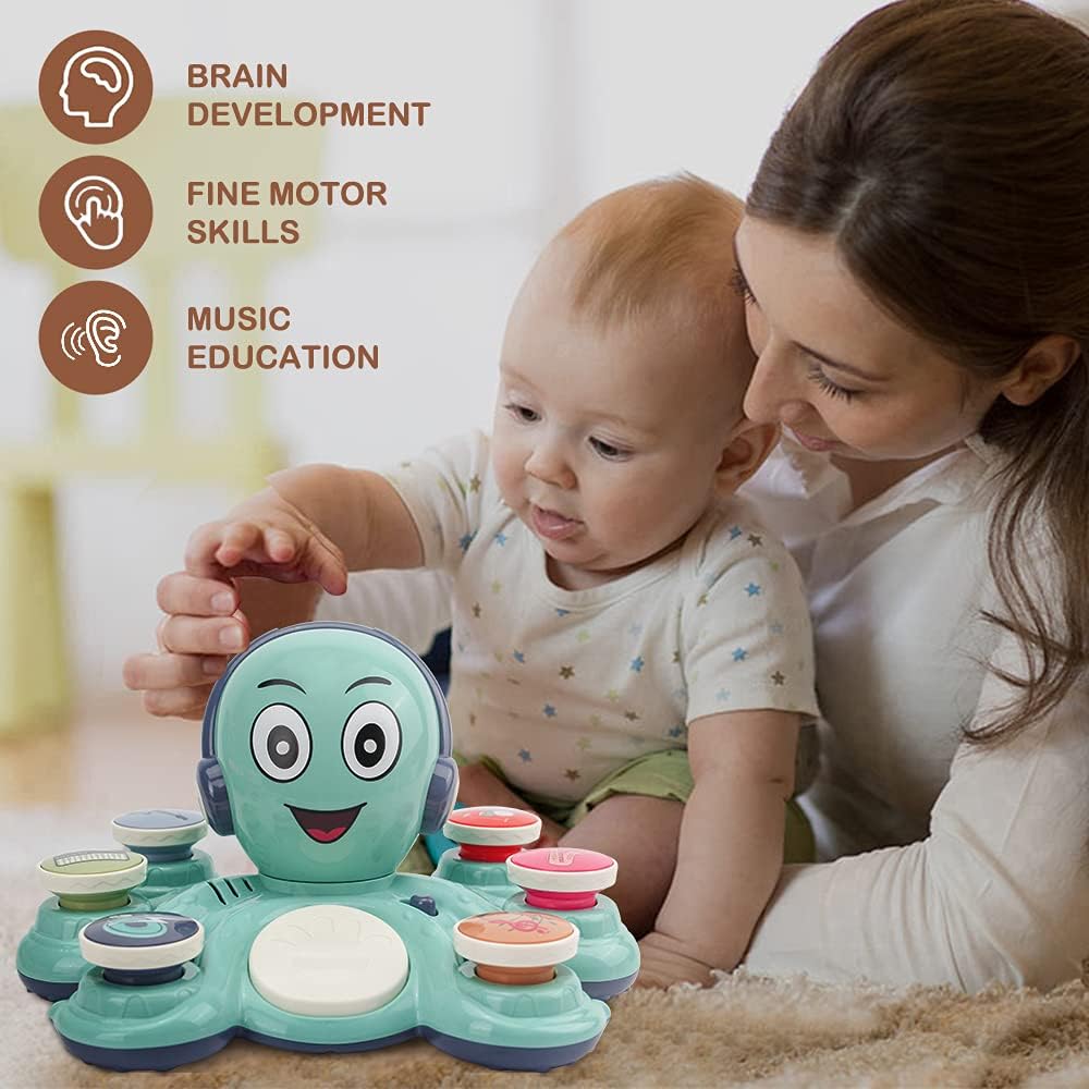 Baby Musical Toys for Toddlers Rock Octopus Music Toys, Educational Toys for Baby Toddler, Baby Present Interactive Musicial Toy for 1 2 3Year Old Girls/Boys