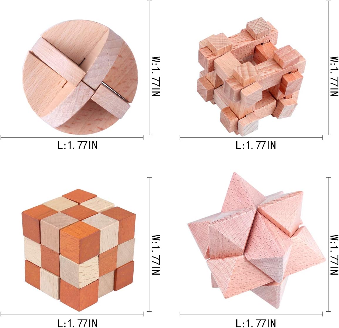 Brain Teaser Puzzle for Kids Adults Puzzle Games Wooden and Metal 3D Unlock Interlocking Puzzle Educational Toy 28Pcs