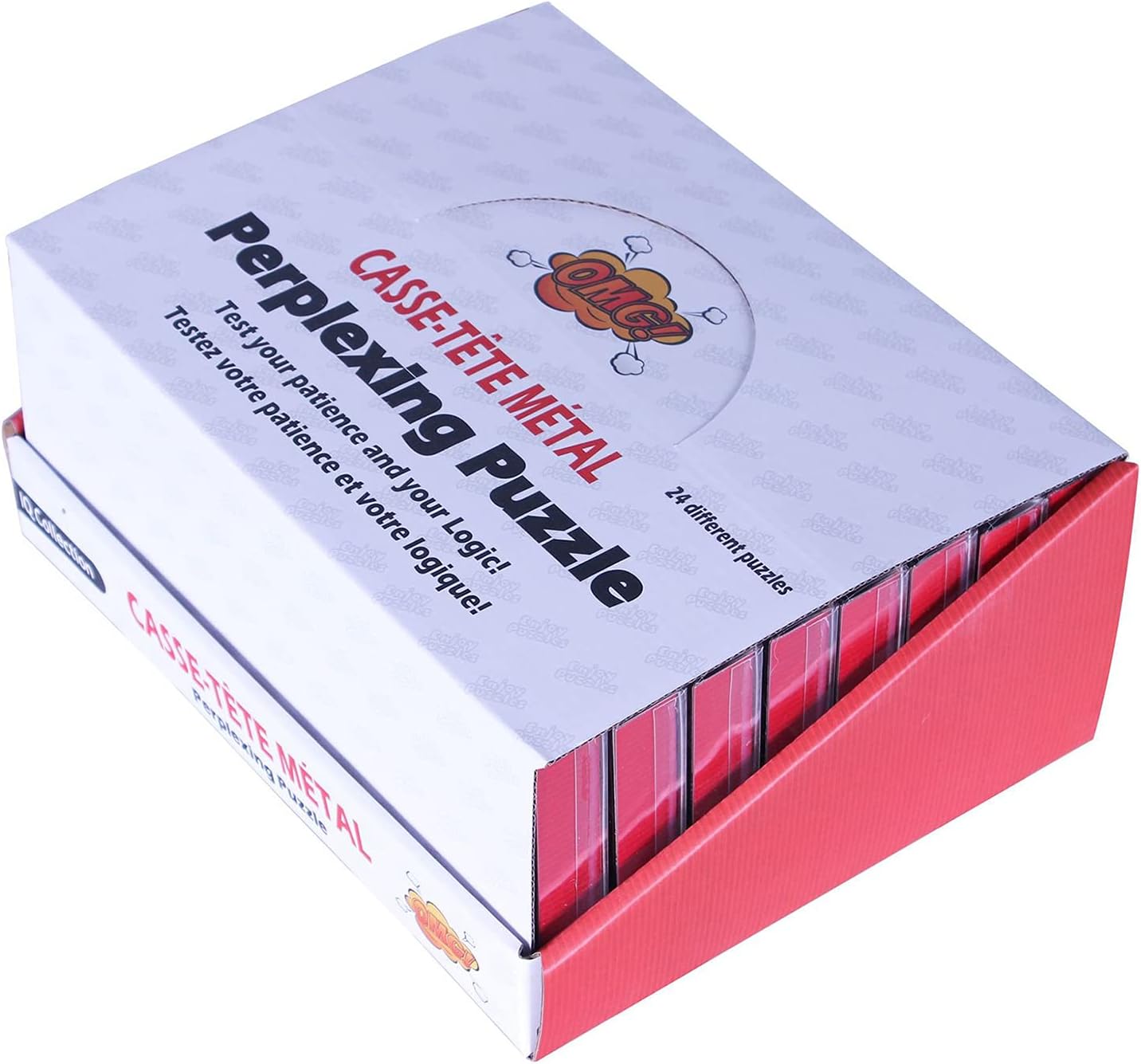 Assorted Metal Puzzle Large 24 Pack IQ Wire Metal Puzzles with Paper Box Gift Package Great Educational Metal Puzzle Games Toys for Kids and Adults by