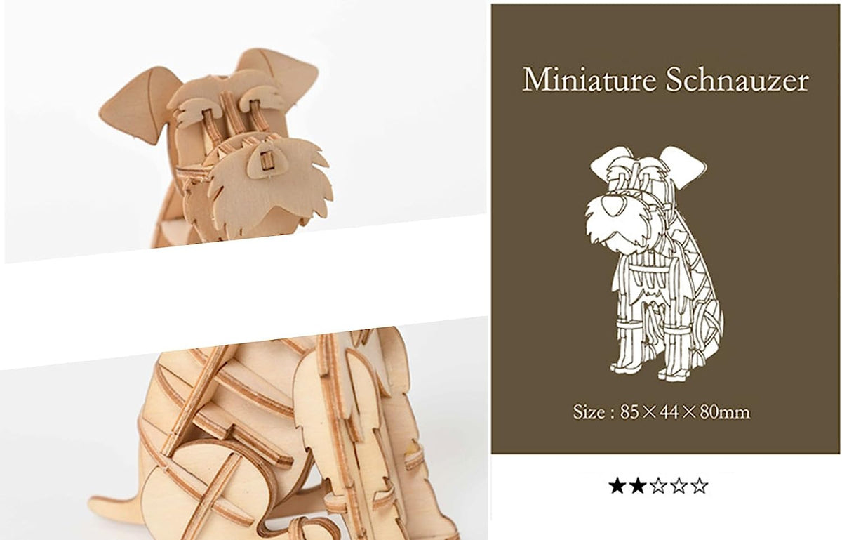 3D Puzzles - Wooden Dog in Various Toy - Desk Decor/DIY Hobbies/Gifts for Teens&Kid - Gift for Boys Girls Adults When Mother's Day/Birthday/Valentine's Day(Three-Piece Set)