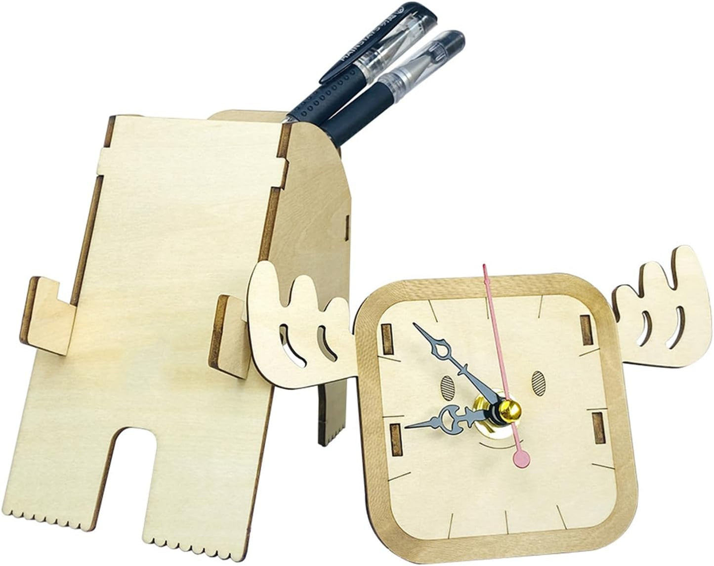 3D Wooden Dog Puzzle Model, Multi-Functional Clock Decoration Handmade DIY Assembly, Diorama Desktop Pen Holder, Children's Handmade STEM Toys, Parent-Child Interactive/Birthday Gift/Chris as