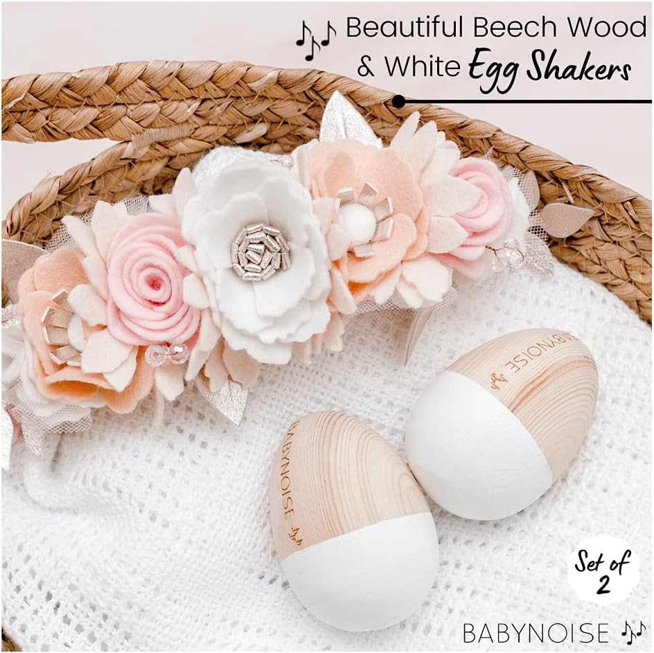 Egg Shakers for Kids and Toddlers | Wooden Percussion Musical Instrument Toy for Boys & Girls Aged 3+ | Child Safe Play Based Toy | Ideal Birthday (Set of 2)