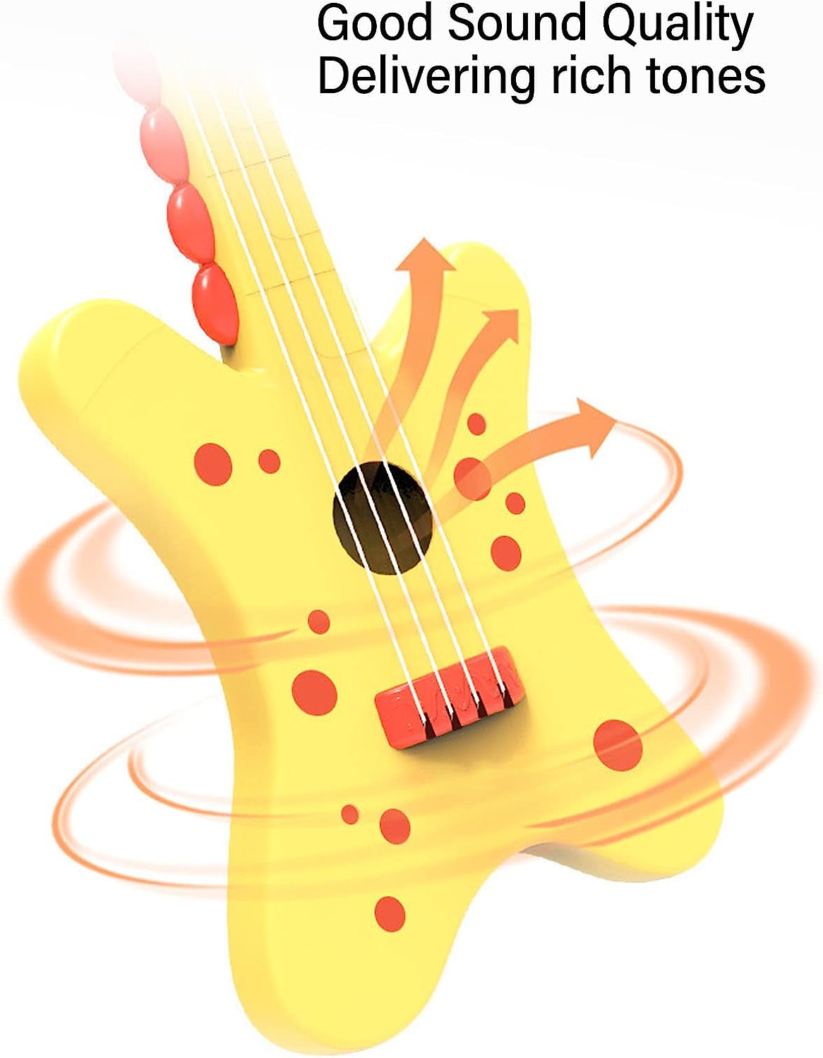 Ukulele Musical Toy, Kids Guitar Musical Toy 4 Strings Mini Educational Accurate Tuning Ukulele Instrument with Pick