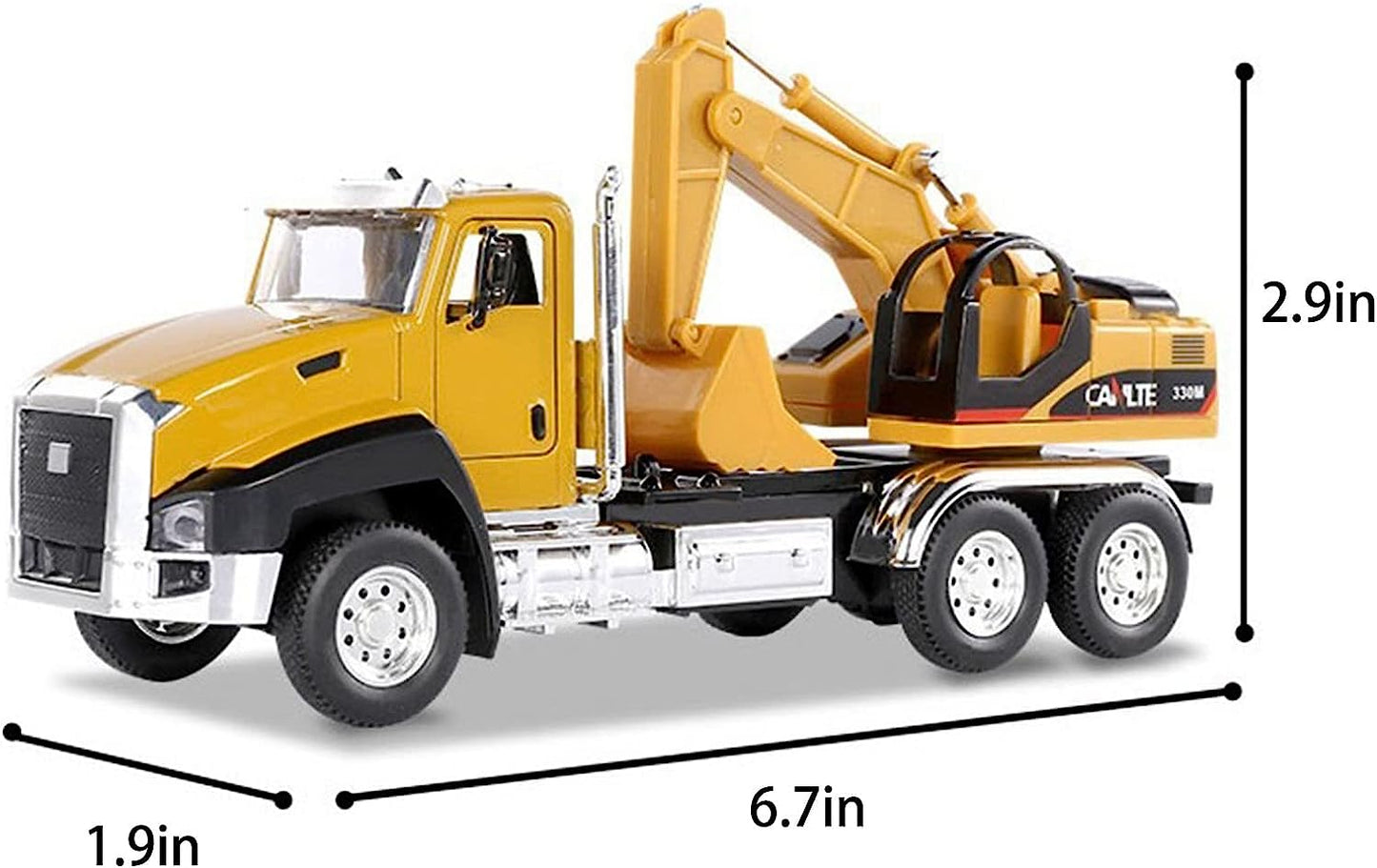 4 Pack Kids Toys Construction Toys for Boys Toy Trucks Excavator Toy Construction Vehicles Toys Sensory Educational Toys Car Models Learning Toys Cool Stuff Personalized Birthday Gifts (Yellow)