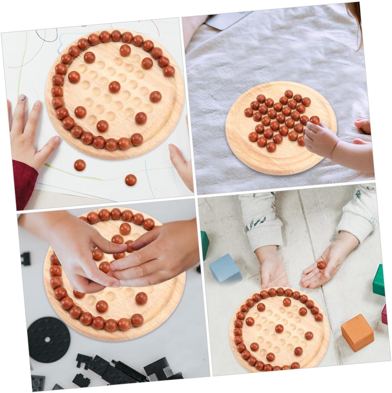 6 Sets Independent Diamond Chess Kids Wooden Toys Kids Educational Toys Wood Toys Educational Plaything Wooden Chess Wood Chess Set Aldult Marble Game Board Gift Individual