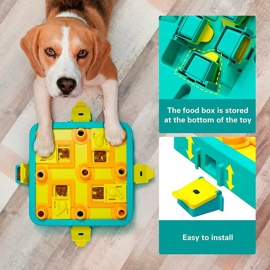 Dog Puzzle Toys, Level 3 in 1 Interactive Pet Toys Treat Puzzle Food Games Feeders, IQ Training & Mental Enrichment for Dog/Large/Medium/Small Dogs Gift