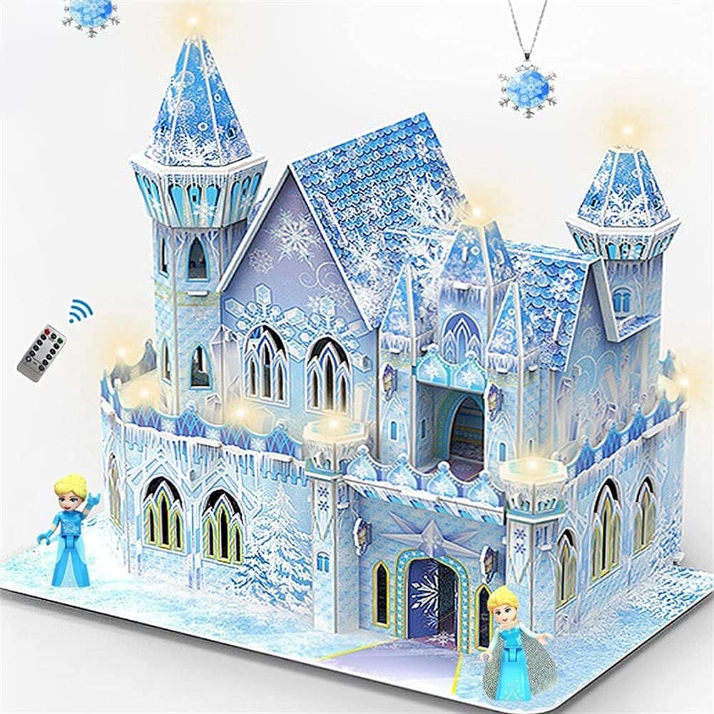 3D Wooden Puzzle 3D Educational Toys for Adults Castle Model Kit-Adult Model Kit, Educational Small Particles, Brain Game DIY Crafts Kits