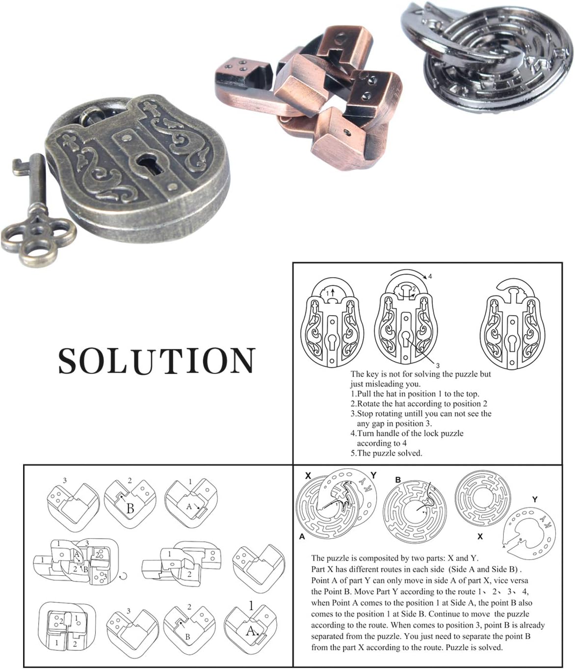 Brain Teaser Metal Puzzle 3D Unlock Interlocking Puzzle Adults Educational Toy
