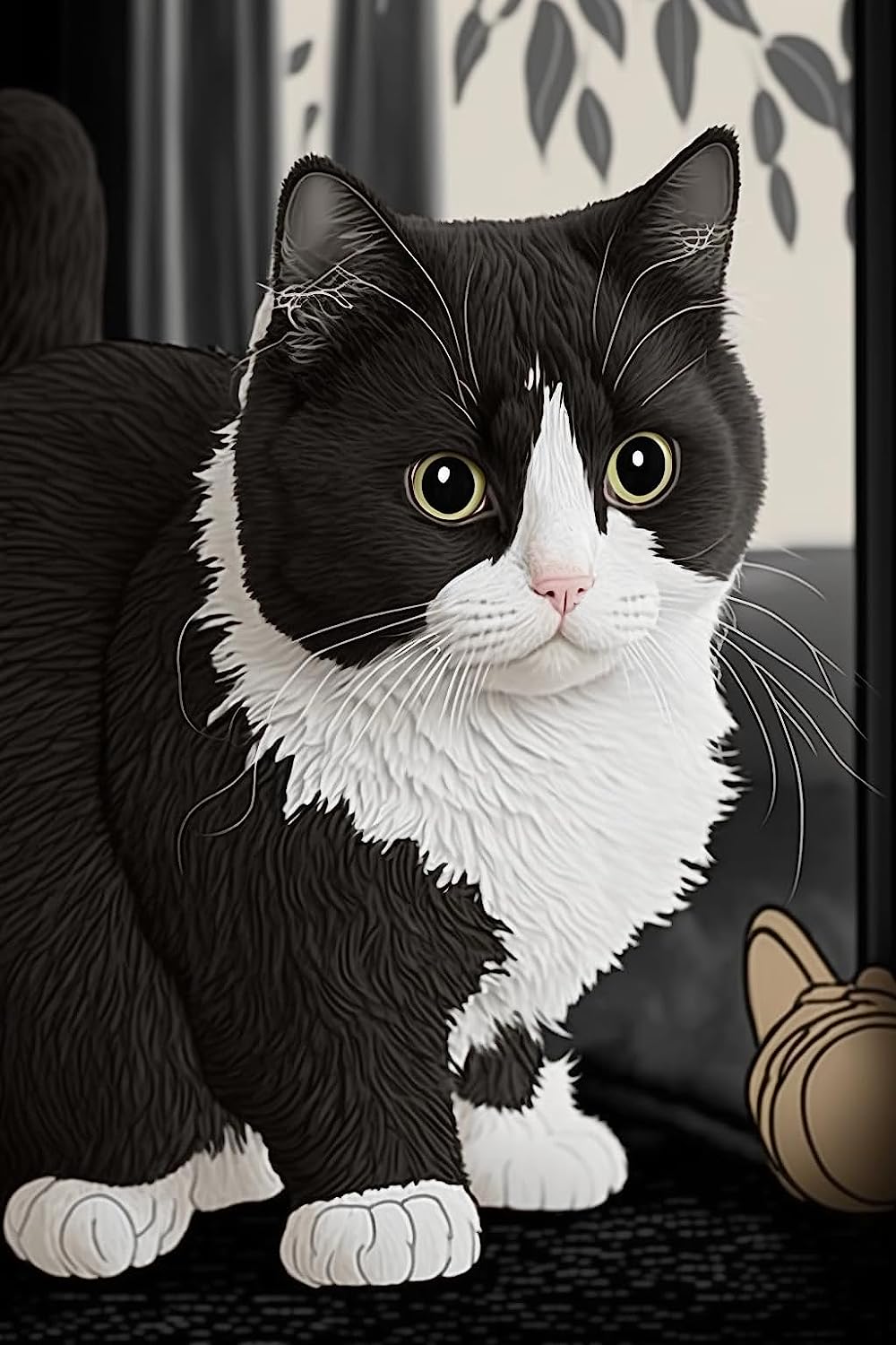 300 pcs Puzzle Family Decorations Wooden Jigsaw Puzzle for Adults and Children Development Toys Games Toys Gift Black and White Cat