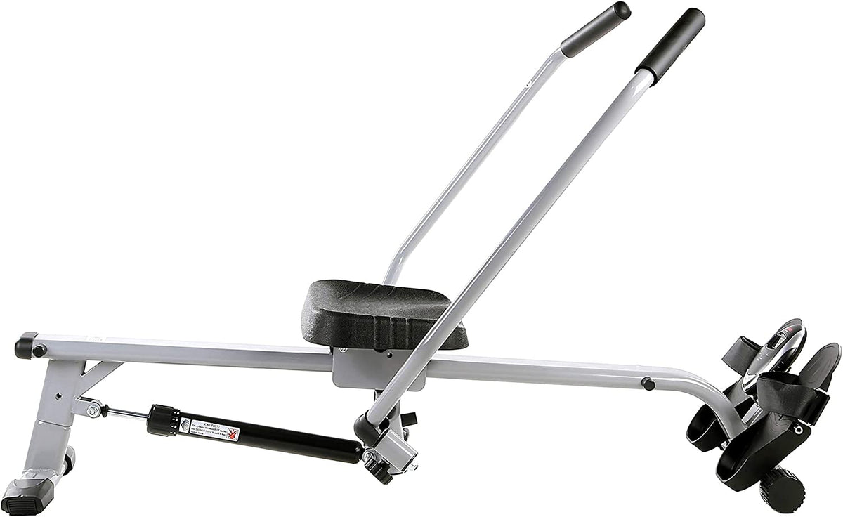 SF-RW5639 Full Motion Rowing Machine Rower w/ 350 lb Weight Capacity and LCD Monitor, Silver
