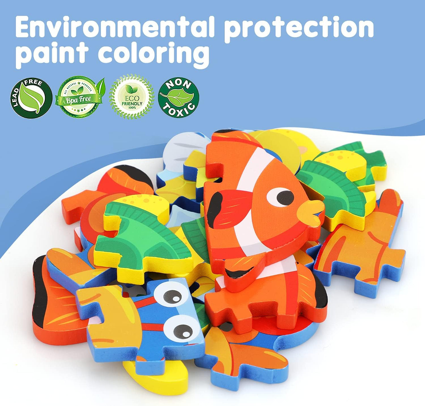 Puzzles for Kids Age 2-4 - 4 Pack Animal Shape Puzzle Toy for Toddlers - Baby Wooden Puzzles for 1 2 3 4 Year Old, Early Learning Preschool Educational Toys Gifts for Toddlers