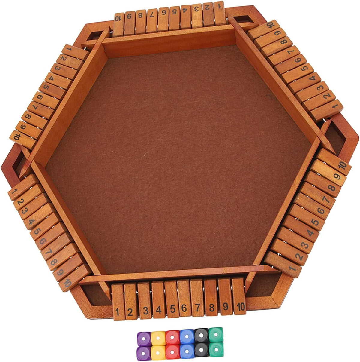 Box Dice Game,Durable Wooden Board Table Math Dice Game Family Table Board Dice Game for Kids