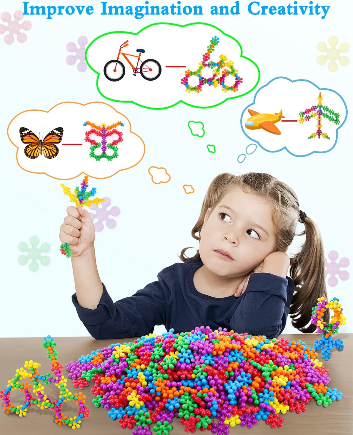 Building Blocks, 500 Pieces Kids STEM Building Toys Discs Sets Interlocking Solid Plastic for Preschool Kids Boys and Girls Aged 3+, Creativity Kids Educational Toys