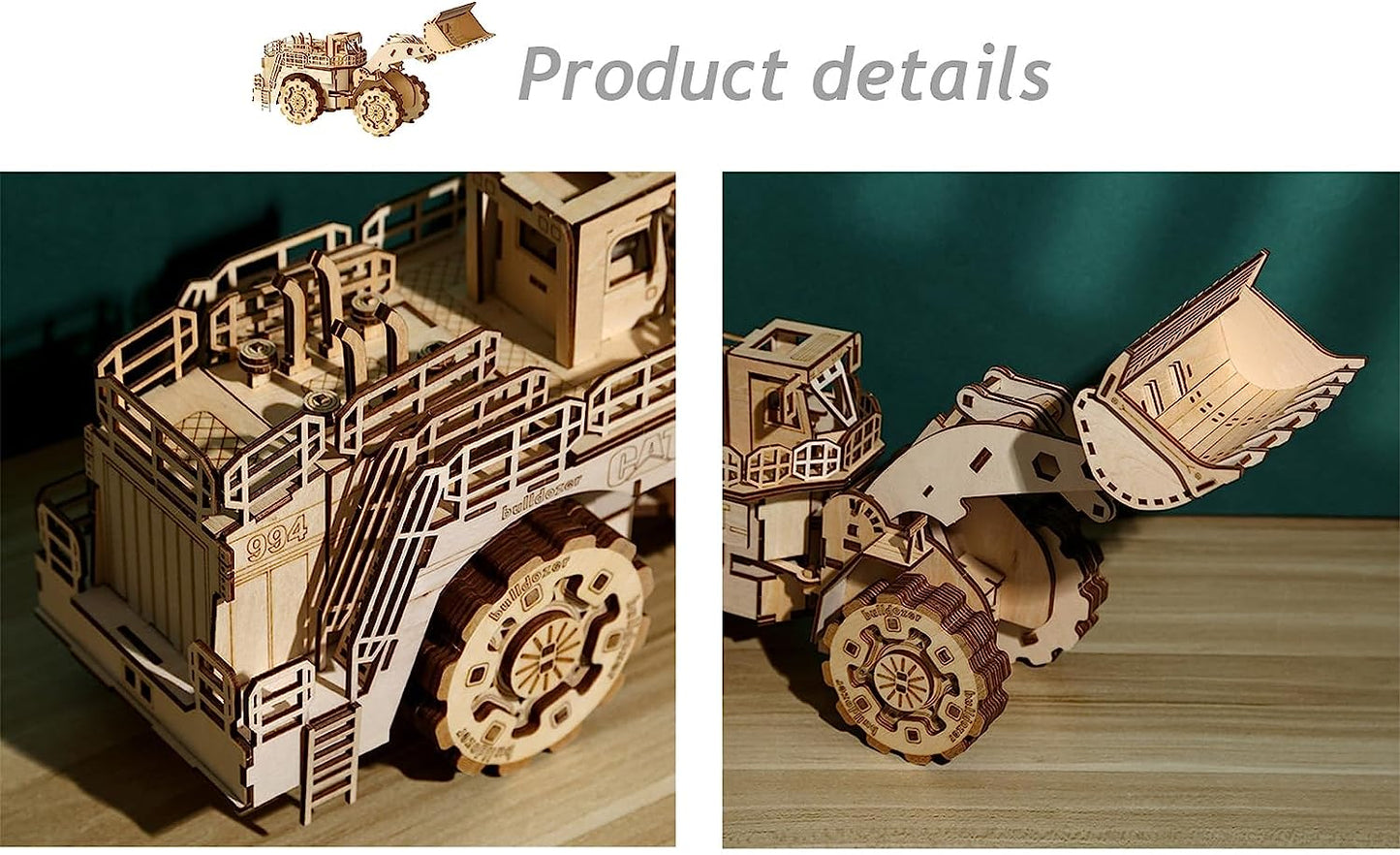 3D Wooden Puzzles - Forklift - Bulldozer Model Kits - Mechanical Model Brain Teaser Games Stunning Gifts for Adults and Teens(312Pcs)