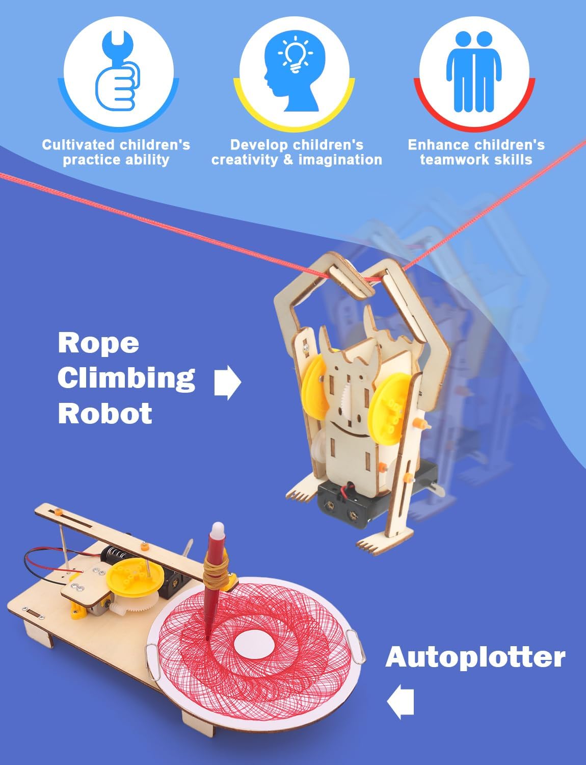 6 in 1 STEM Projects for Kids Ages 8-12, STEM Kits, 3D Wooden Puzzle, STEM Toys Building Kits, Educational Model Kits, Birthday Gifts for Boys and Girls Ages 8 9 10 11 12 Years Old