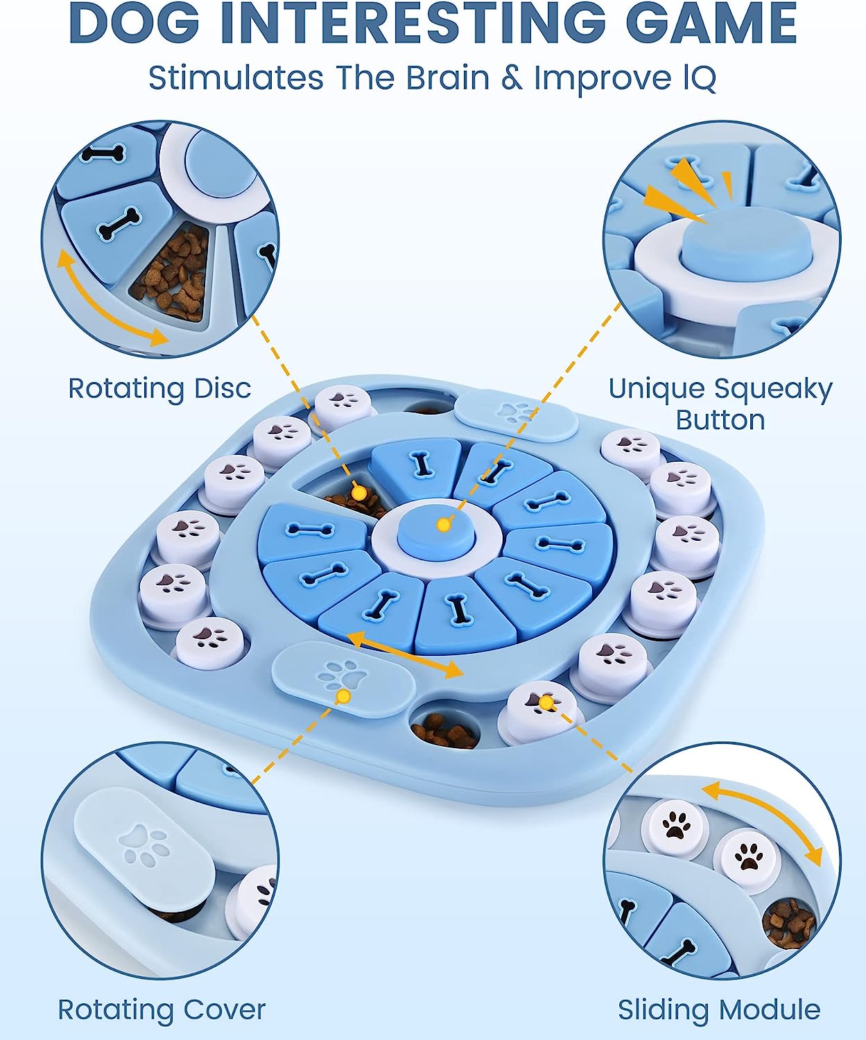 Dog Puzzle Toys, Interactive Dog Toys for IQ Training &Mental Enrichment, Dog Treat Puzzle Brain Games with Squeak Design, Dog Puzzle Feeder for Large/Medium/Small Chewer Dog Gifts