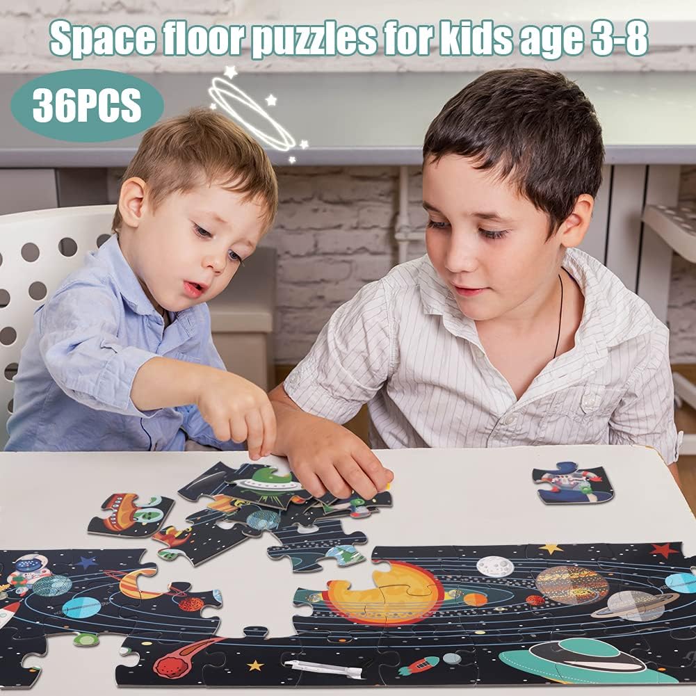 HAS Floor Puzzles for Kids Age 3-8, 36 Piece Space Puzzle Children Puzzles for Boys and Girls and Educational Toys Jigsaw Puzzles Raising Children Recognition & Memory Skill Practice