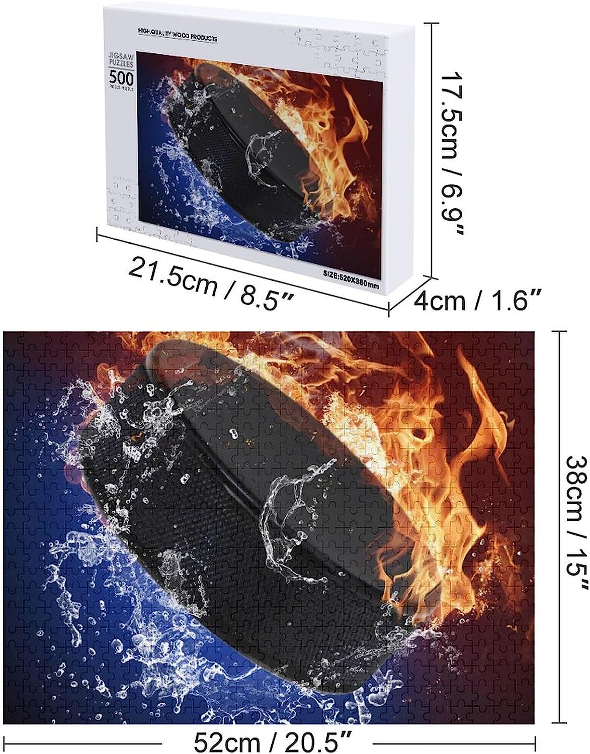 Homewish Ice and Fire Puzzles for Adults Wooden Jigsaw Puzzle Funny Leisure Toy Gifts for Family Friends