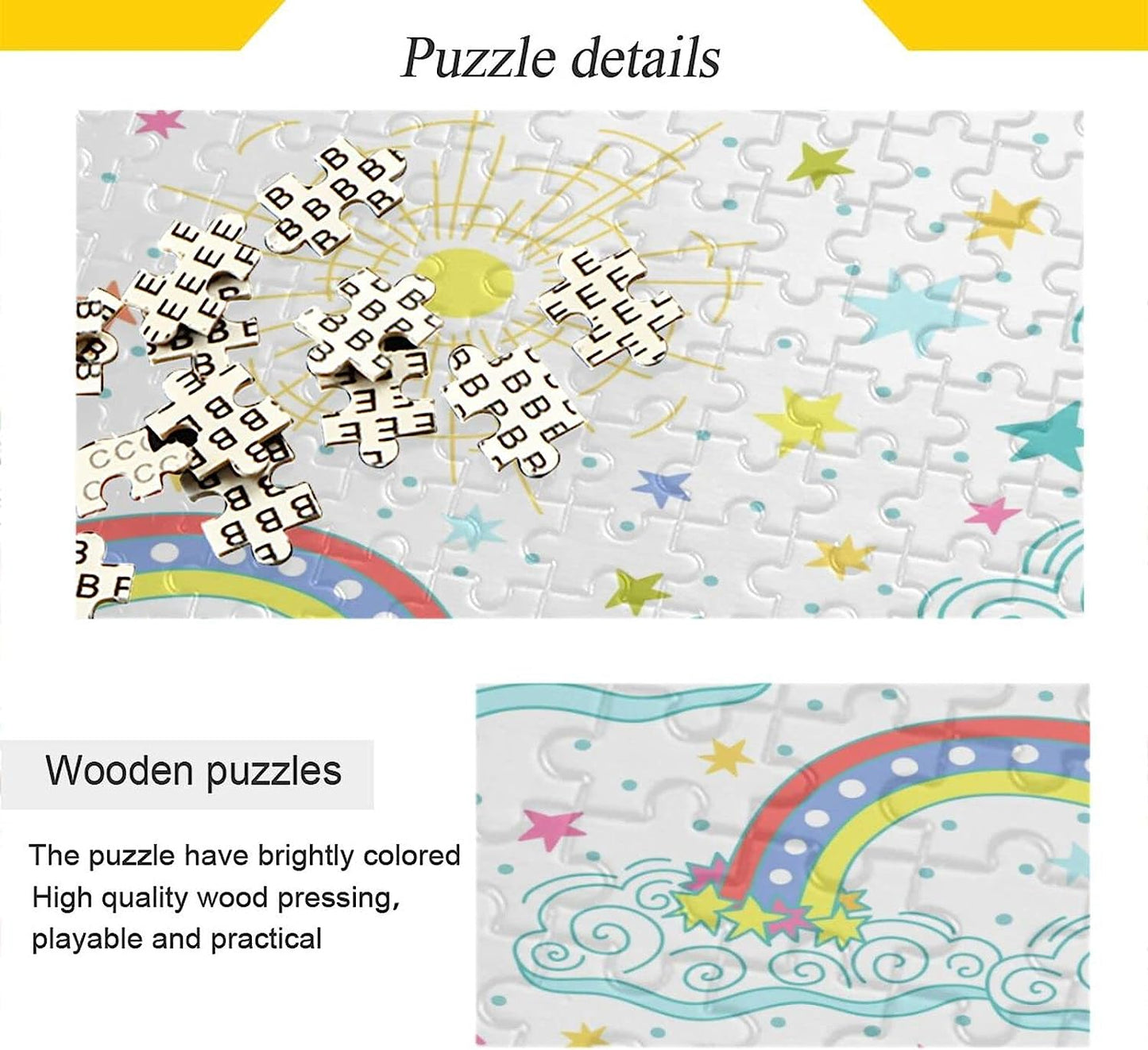 Cute Clouds Puzzles for Adults and Kids 1000 Pieces, Wooden Jigsaw Puzzles, Happy Family Games Ideal