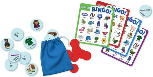 Spanish Bingo - Language-Learning Games for Kids - Boys & Girls Ages 5 & up Learn Basic Spanish Vocabulary as They Play Bingo - Includes a Pronunciation Guide