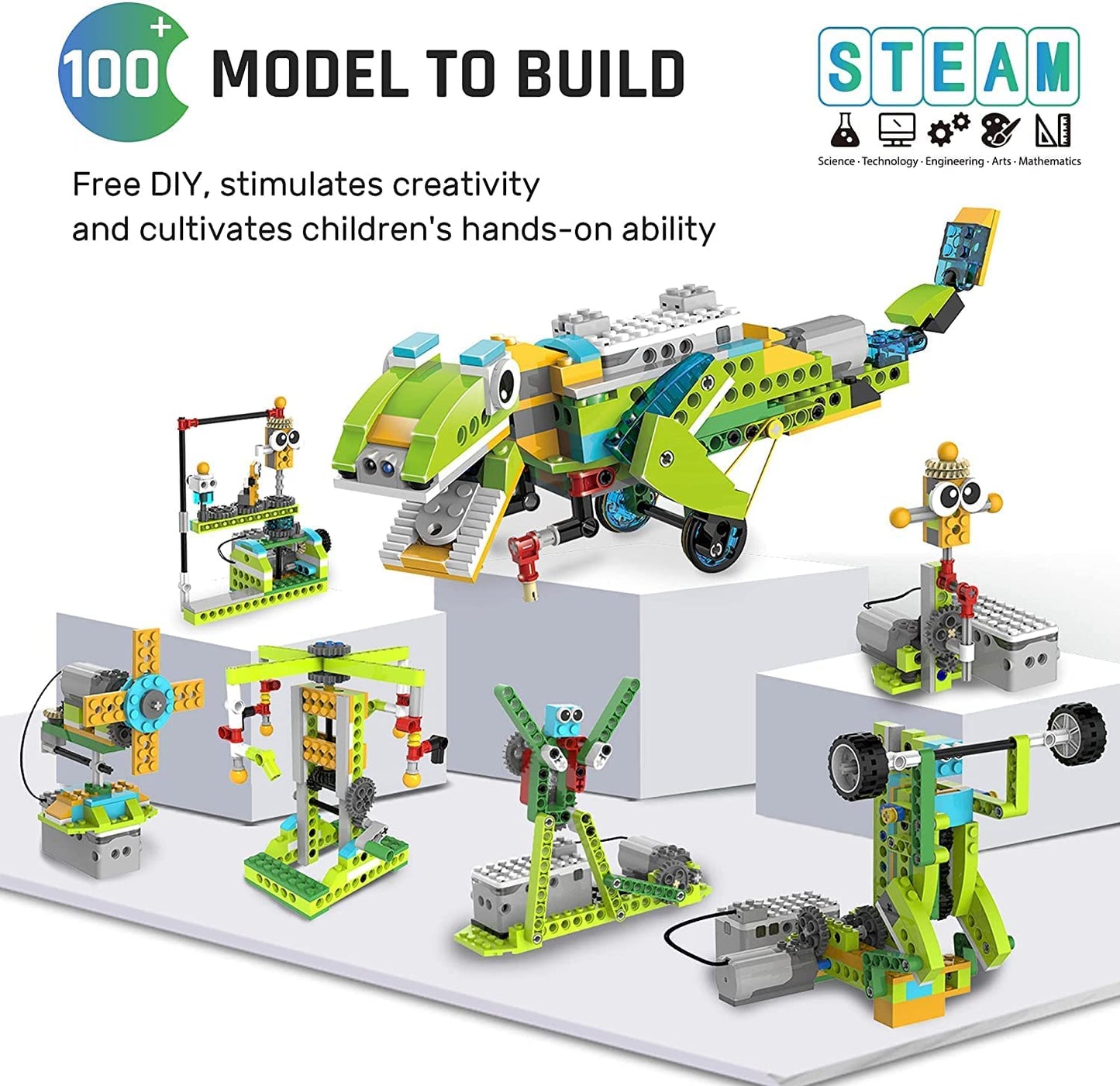 Robot Master Coding Robot Kits - APP Controlled 100+ in 1 Toy Set with Video Tutorials, STEM Educational Toy, Building Blocks, Programmable Robotics Kit, Boys Girls Kids Play Toy (Standard)