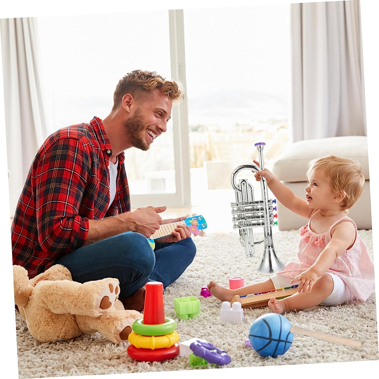 1pc Saxophone Model Metal Models Toddler Musical Instruments Mini Saxophone Kids Woodwind Instrument Fake Saxophone Model Saxaboom Electroplating, Abs Plastic Silver Portable Toys