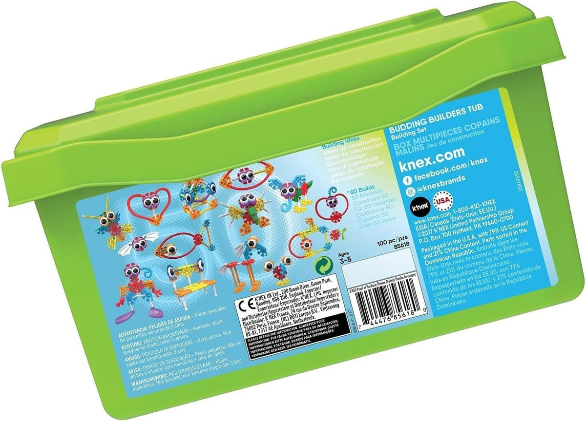KID K’NEX – Budding Builders Building Set – 100 Pieces – Ages 3 and Up – Preschool Educational Toy
