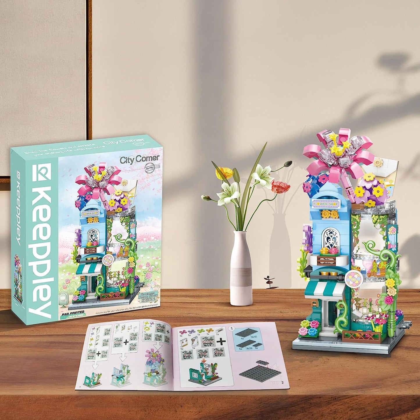 Girls Building Blocks Toy Flower Shop Building Kit Street-View Construction Educational Toy for Girls Age 6-12 and Up (356 Piece)