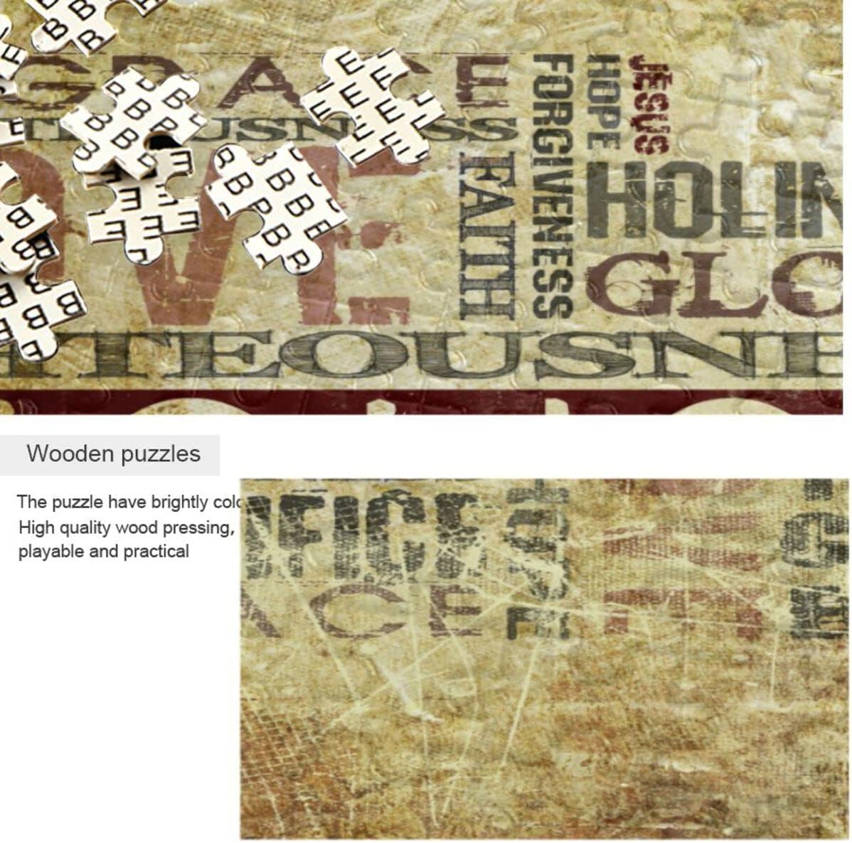 Jigsaw Puzzle 500 Piece for Adult - Religious Words Funny Family Games Kids Educational Learning Toy for Boys Girls Home Decoration